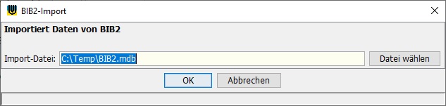 Datenimport von BIB2