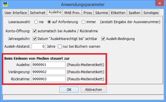 Steuerung per Barcode definieren