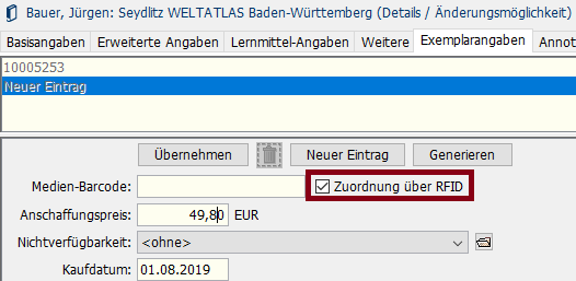 Stapelweise Exemplarerfassung mit RFID