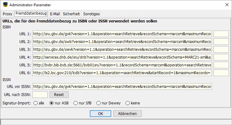 Konfiguration der Quellen fr den Fremddatenbezug